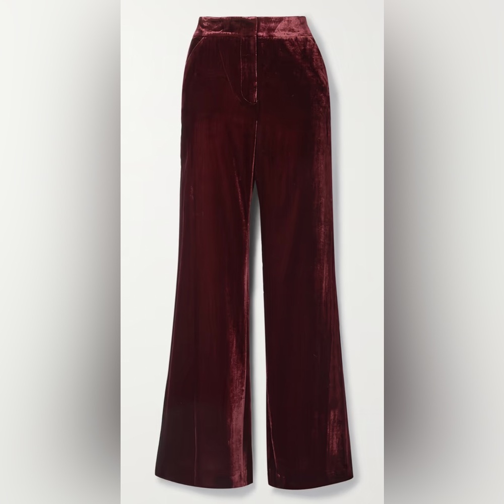 Veronica beard mid-rise slim fit flares trouser with side pin stripe size 4